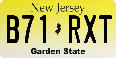 NJ license plate B71RXT