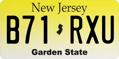 NJ license plate B71RXU