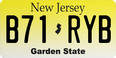 NJ license plate B71RYB