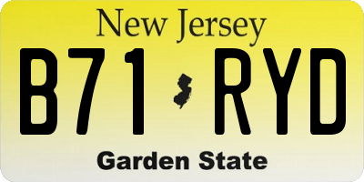 NJ license plate B71RYD