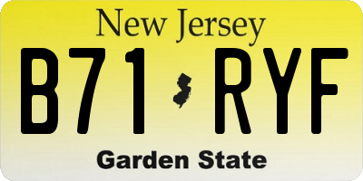 NJ license plate B71RYF