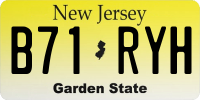 NJ license plate B71RYH