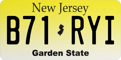 NJ license plate B71RYI