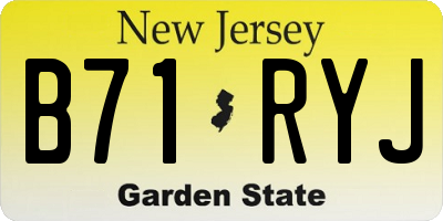 NJ license plate B71RYJ