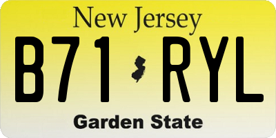 NJ license plate B71RYL