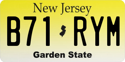 NJ license plate B71RYM