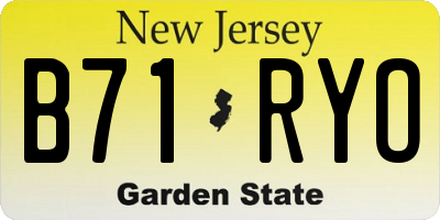 NJ license plate B71RYO