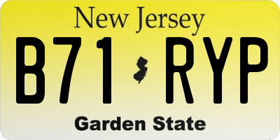 NJ license plate B71RYP