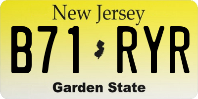 NJ license plate B71RYR