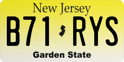NJ license plate B71RYS