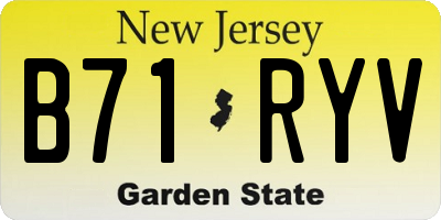 NJ license plate B71RYV
