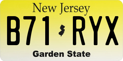 NJ license plate B71RYX