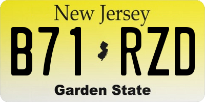 NJ license plate B71RZD