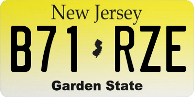 NJ license plate B71RZE
