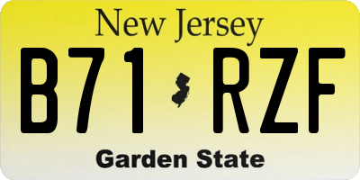 NJ license plate B71RZF