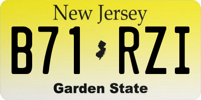 NJ license plate B71RZI