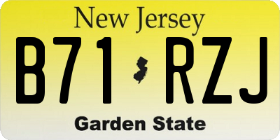 NJ license plate B71RZJ