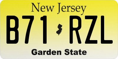 NJ license plate B71RZL