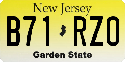 NJ license plate B71RZO