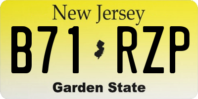 NJ license plate B71RZP