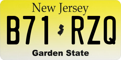 NJ license plate B71RZQ