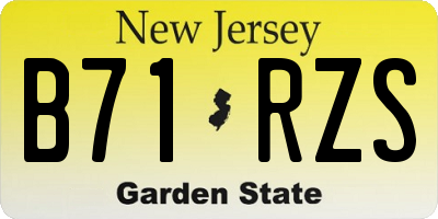 NJ license plate B71RZS