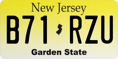 NJ license plate B71RZU