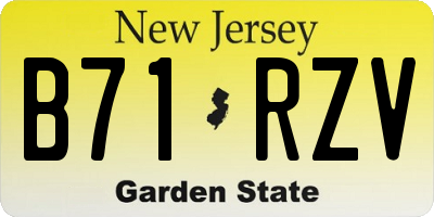 NJ license plate B71RZV