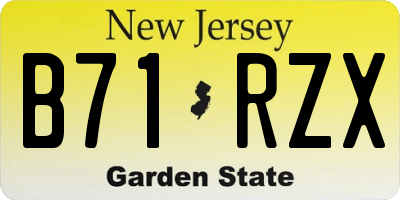 NJ license plate B71RZX