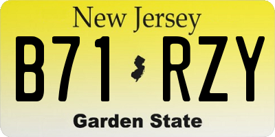 NJ license plate B71RZY