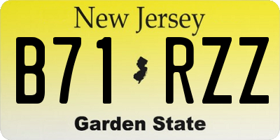 NJ license plate B71RZZ