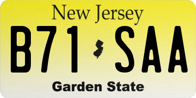 NJ license plate B71SAA