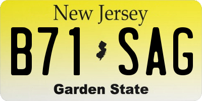 NJ license plate B71SAG