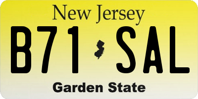 NJ license plate B71SAL