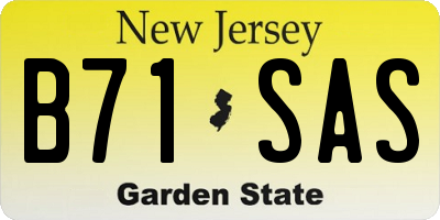NJ license plate B71SAS