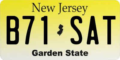 NJ license plate B71SAT