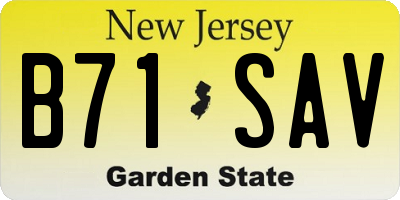NJ license plate B71SAV