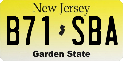 NJ license plate B71SBA