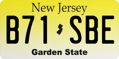 NJ license plate B71SBE