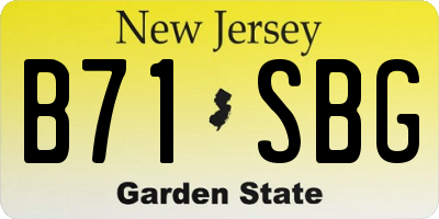 NJ license plate B71SBG