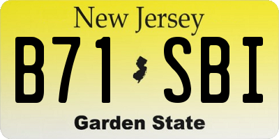 NJ license plate B71SBI