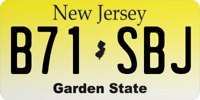 NJ license plate B71SBJ