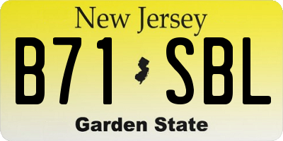 NJ license plate B71SBL