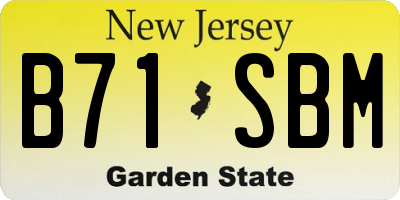 NJ license plate B71SBM