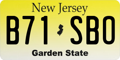 NJ license plate B71SBO