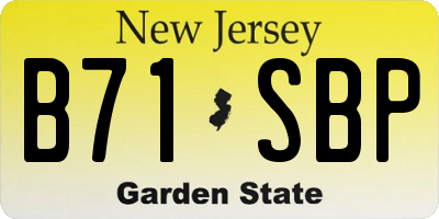 NJ license plate B71SBP