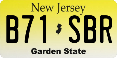 NJ license plate B71SBR