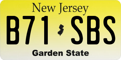 NJ license plate B71SBS