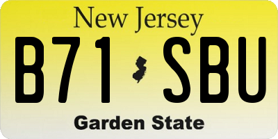 NJ license plate B71SBU