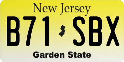 NJ license plate B71SBX